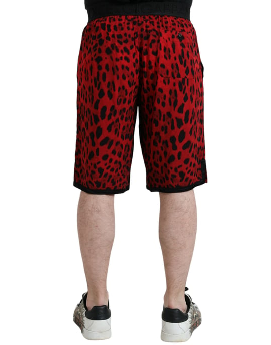 Rode Luipaardprint Shorts Stijl Pan75018 - Image 2