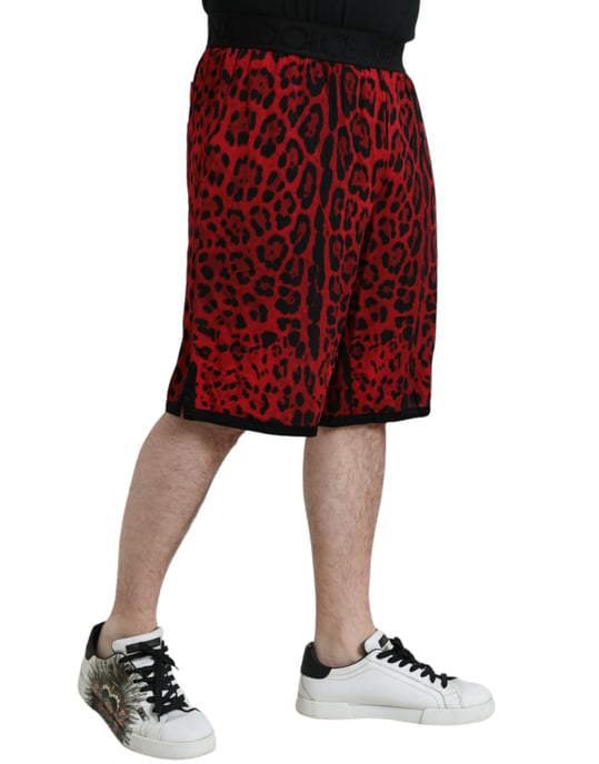 Rode Luipaardprint Shorts Stijl Pan75018 - Image 3