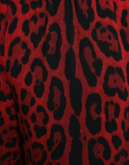 Rode Luipaardprint Shorts Stijl Pan75018 - Image 4