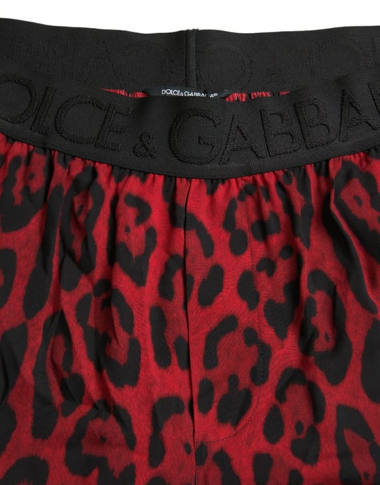 Rode Luipaardprint Shorts Stijl Pan75018 - Image 5