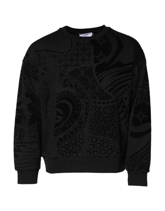 Velvet Print Crew Neck Sweatshirt - Image 1