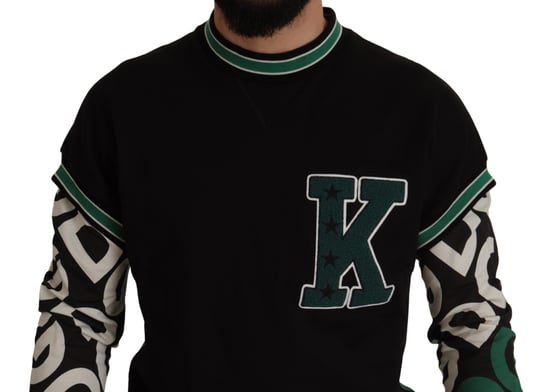 Zwarte Katoenen Sweatshirt Met Ronde Hals Breiwerk - Image 4