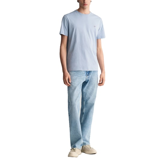 Gant Mens T Shirts Shield Logo Crew Neck Short Sleeve Cotton Summer Casual Tee - Image 2