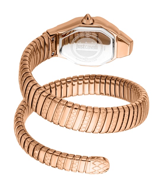 Just Cavalli Snake Watch, Rose Gold Color Case, Rose Gold Dial, Rose Gold Stainless Steel Bracelet - Image 2
