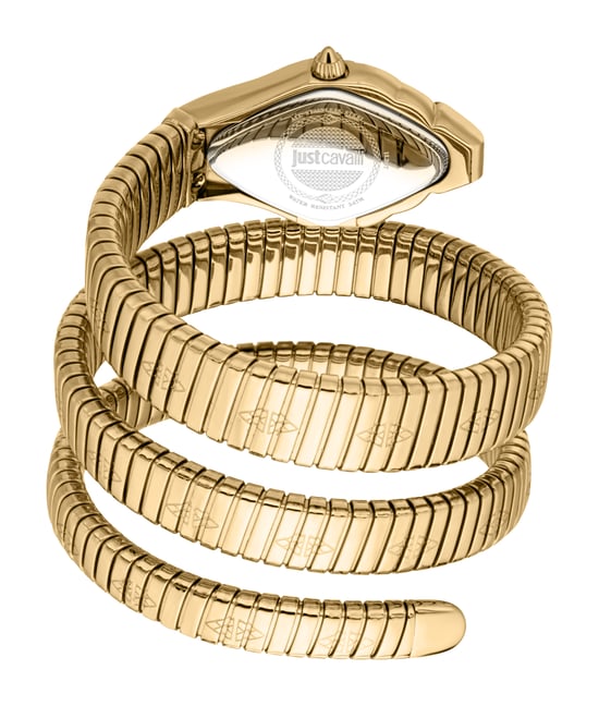 Just Cavalli Snake Watch, Gold Color Case, White MOP Dial, Gold Color Stainless Steel Bracelet - Image 2