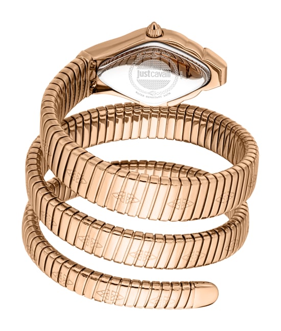 Just Cavalli Snake Watch, Rose Gold Color Case, Light Pink Dial, Rose Gold, Stainless Steel Bracelet - Image 2