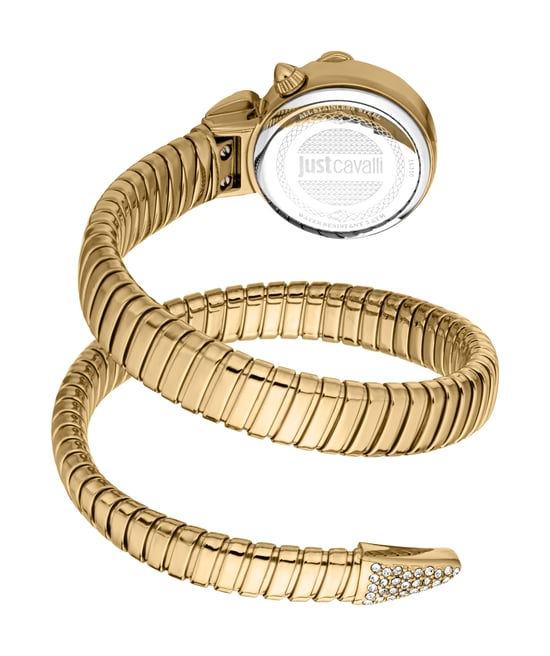 Just Cavalli Snake Watch, Gold Color Case, Silver Dial, Gold ColorStainless Steel Bracelet - Image 2