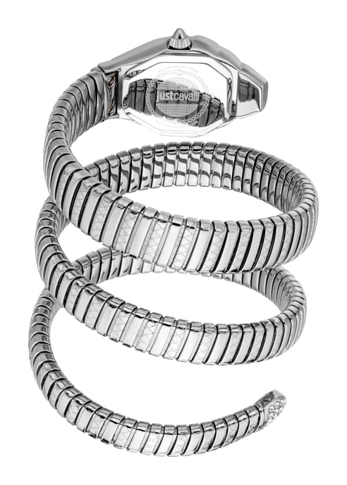 Just Cavalli Snake Watch, Silver Color Case, Silver Dial, Stainless Steel Bracelet - Image 2