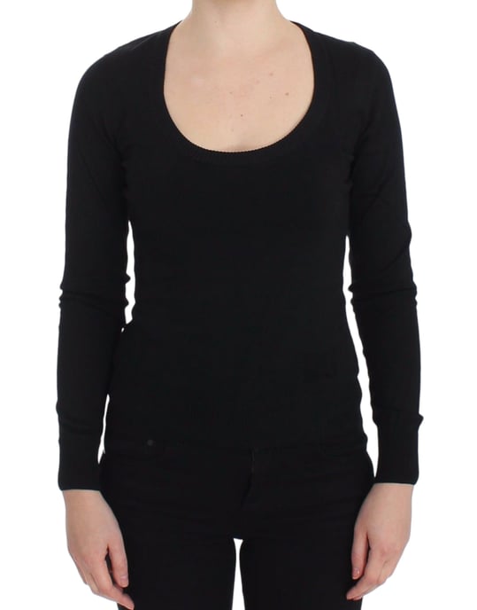 Black Knitwear Sweater Long Sleeve Round Neck - Image 1