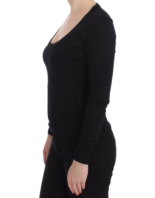 Black Knitwear Sweater Long Sleeve Round Neck - Image 2