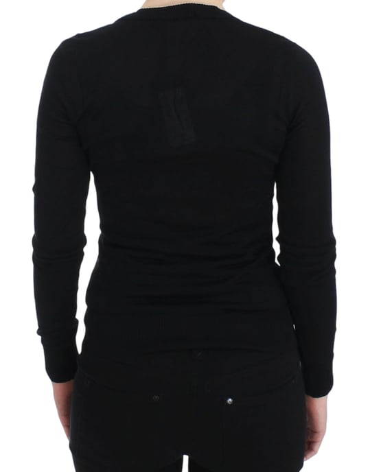 Black Knitwear Sweater Long Sleeve Round Neck - Image 3