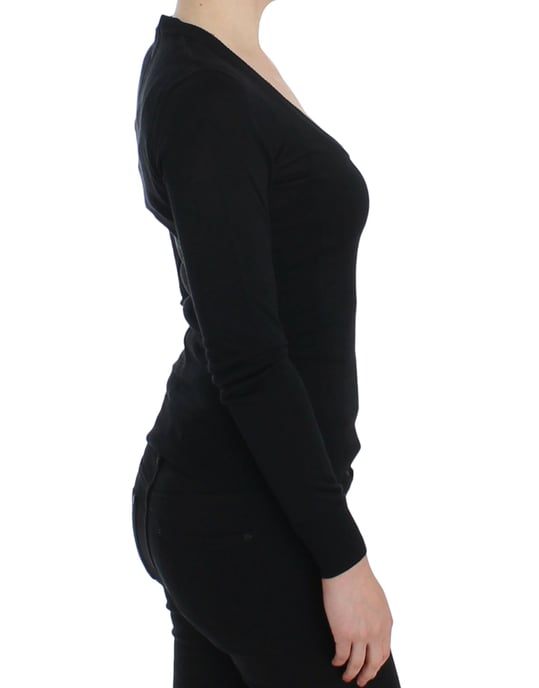 Black Knitwear Sweater Long Sleeve Round Neck - Image 4