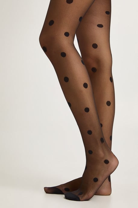 Large Polka Dot Sheer Tights - Image 1