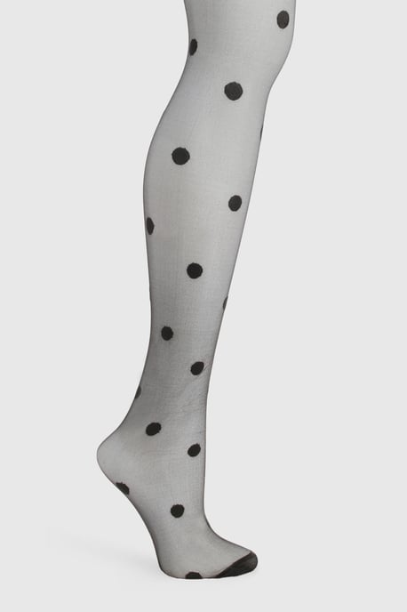 Large Polka Dot Sheer Tights - Image 2