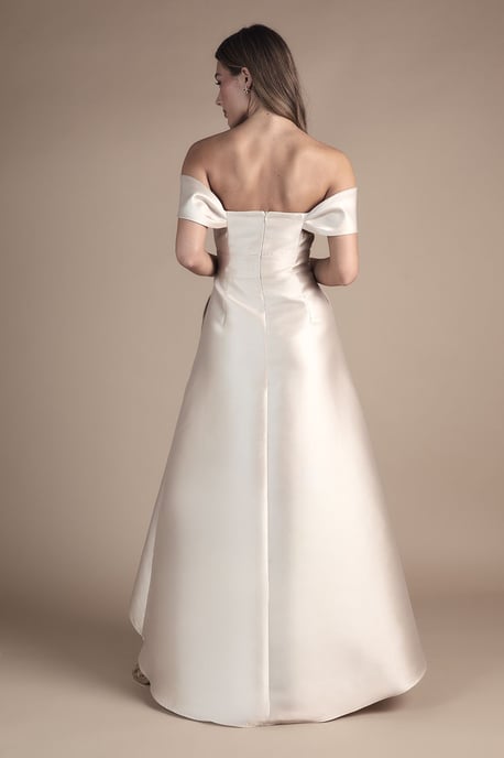 Bardot Twill Waterfall Bridesmaid Dress - Image 3