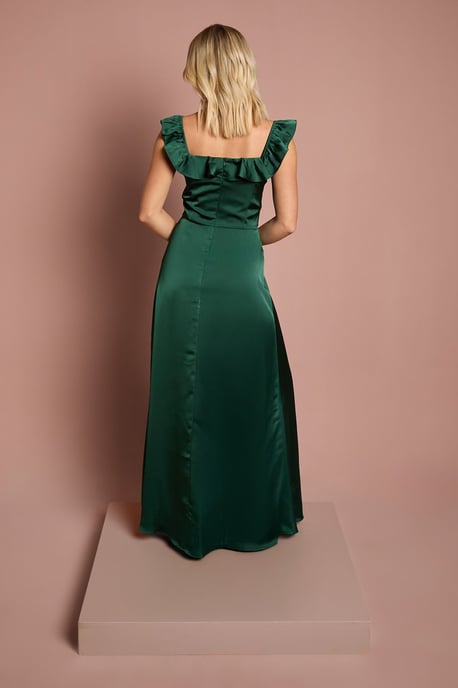 Teen Coast Ruffle Strap Satin Bridesmaid Dress - Image 3
