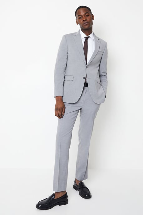 Light Grey Tailored Fit Essential Suit Jacket - Image 1