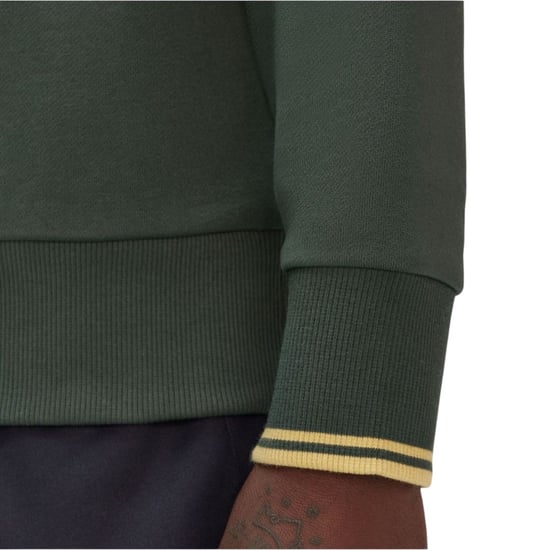Fred Perry Mens Half Zip Sweatshirt Court Green - Image 4