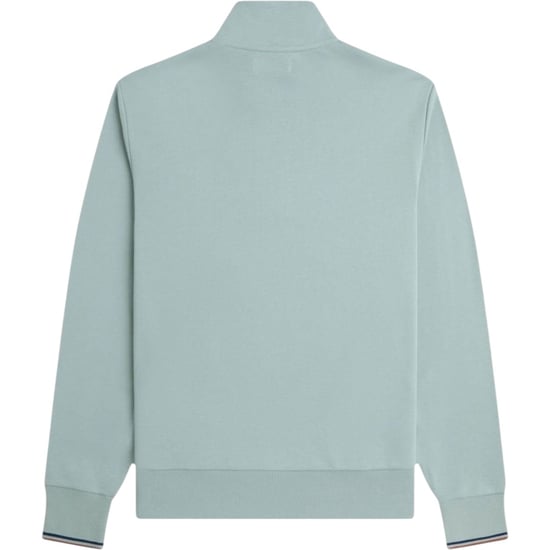 Fred Perry Mens Half Zip Sweatshirt Silver Blue - Image 4