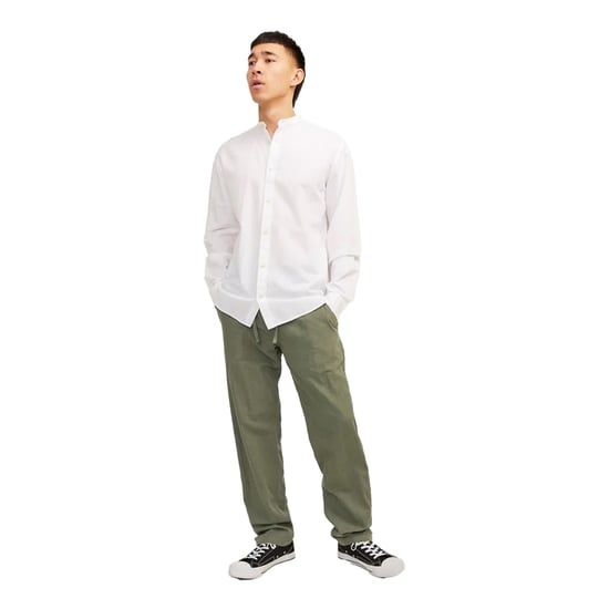 Jack And Jones Heren Linnen Blend Relaxed Fit Broek (Olijfgroen) - Image 4