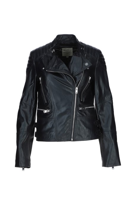 'B Soho' Real Leather Biker Jacket - Image 3