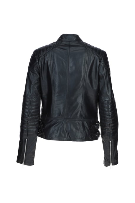 'B Soho' Real Leather Biker Jacket - Image 5
