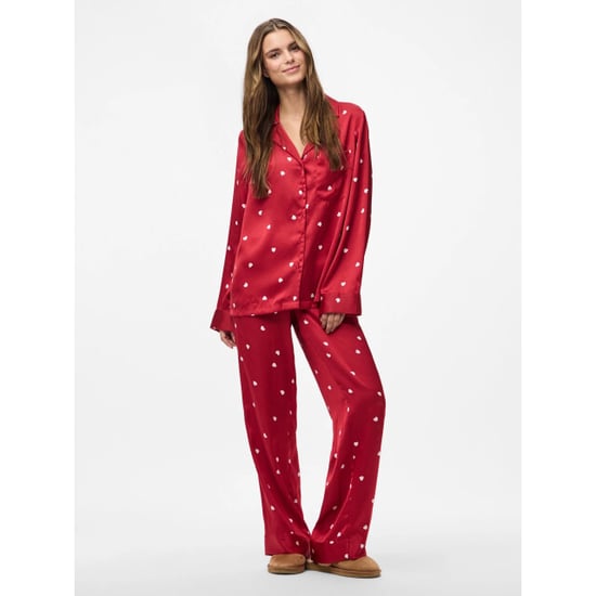 Pieces Dames pyjama set pcjytte hartjes satijn nachtset - Image 3