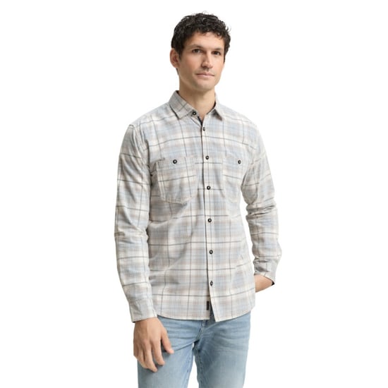 Tom Tailor Coruduroy check shirt ecru dessin - Image 6