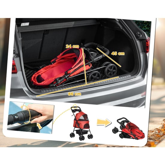 4goodz Hondenbuggy met zonnedak en opbergnet tot 4 kg - - Image 3