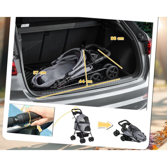 4goodz Hondenbuggy met zonnedak en opbergnet tot 4 kg - - Image 3