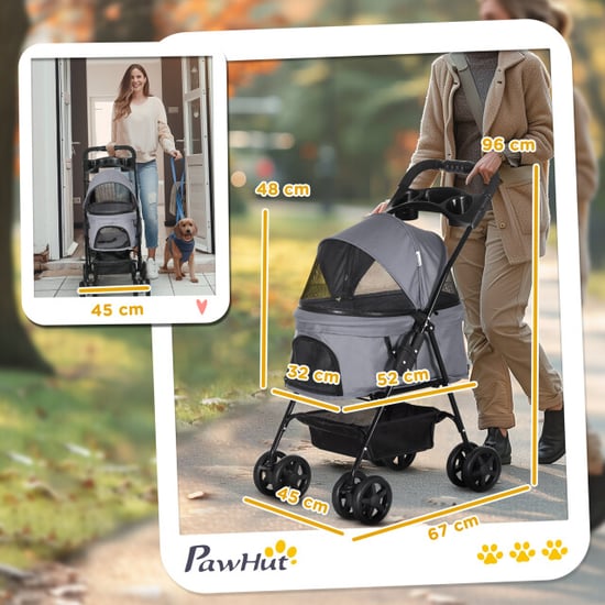4goodz Hondenbuggy met zonnedak en opbergnet tot 4 kg - - Image 6