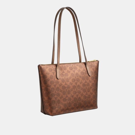 Fiona Zip Tote in Metallic Signature Canvas - Image 2