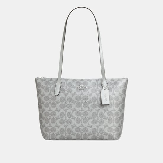 Fiona Zip Tote in Metallic Signature Canvas - Image 1