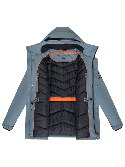 Stone Harbour heren parka Wadiim met capuchon en 2-weg ritssluiting - Image 5