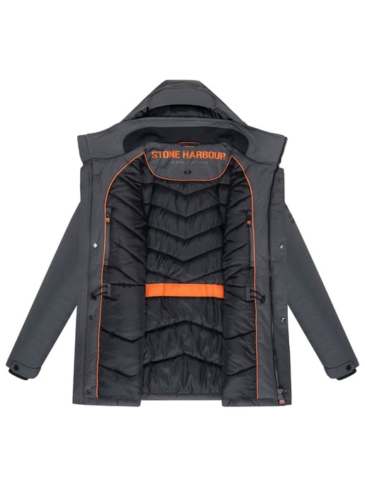 Stone Harbour heren parka Wadiim met capuchon en 2-weg ritssluiting - Image 5