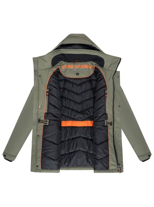 Stone Harbour heren parka Wadiim met capuchon en 2-weg ritssluiting - Image 5