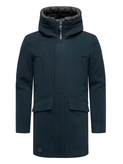 Stone Harbour heren wintermantel Fenroos in wol-look met afneembare capuchonrand - Image 2