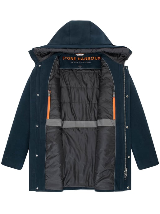 Stone Harbour heren wintermantel Fenroos in wol-look met afneembare capuchonrand - Image 5