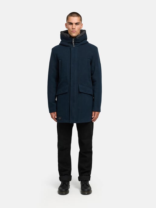 Stone Harbour heren wintermantel Fenroos in wol-look met afneembare capuchonrand - Image 6