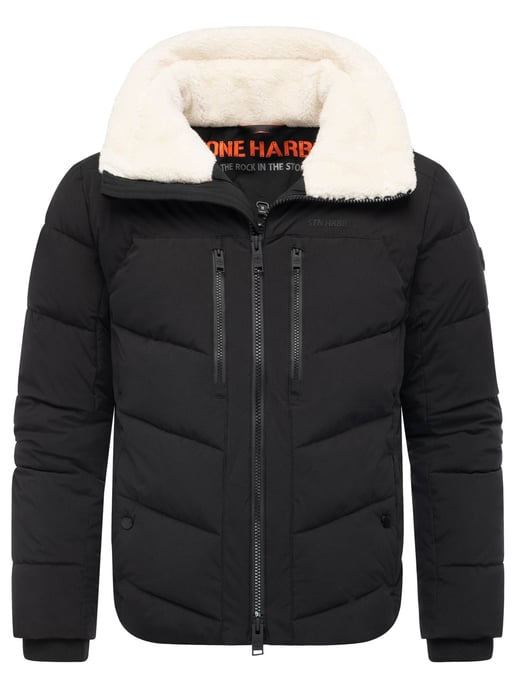Stone Harbour heren gewatteerde jas Ansello met teddyfleece kraag en fleecevoering - Image 1