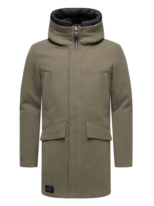 Stone Harbour heren wintermantel Fenroos in wol-look met afneembare capuchonrand - Image 2