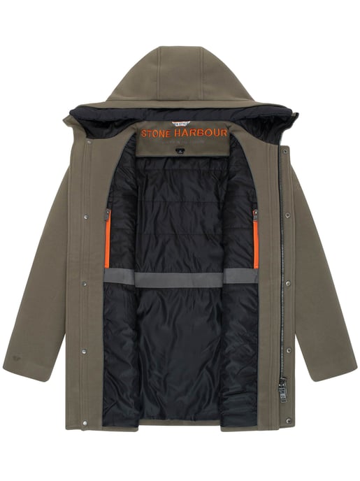 Stone Harbour heren wintermantel Fenroos in wol-look met afneembare capuchonrand - Image 5