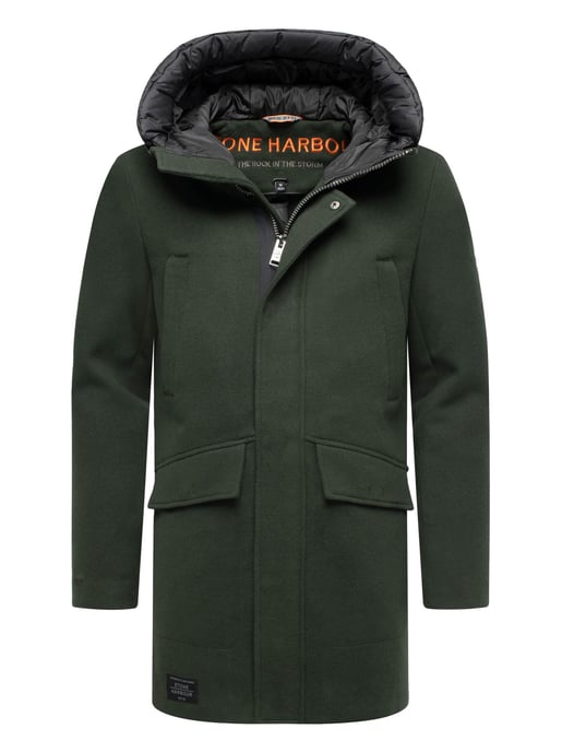 Stone Harbour heren wintermantel Fenroos in wol-look met afneembare capuchonrand - Image 1