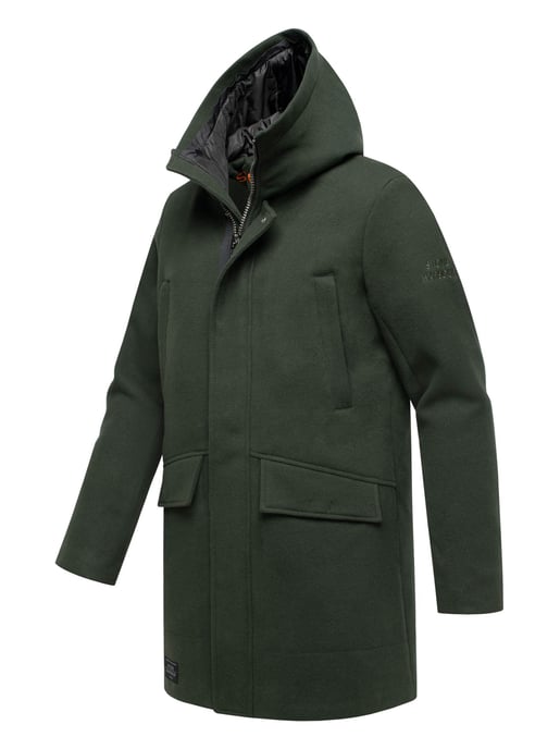 Stone Harbour heren wintermantel Fenroos in wol-look met afneembare capuchonrand - Image 3
