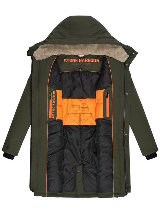 Stone Harbour heren outdoorjas Cyriaan met teddyvoering in capuchon en winddicht design - Image 5