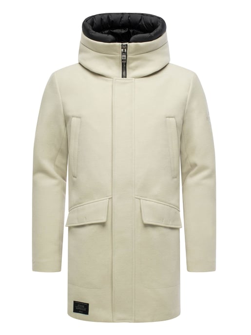 Stone Harbour heren wintermantel Fenroos in wol-look met afneembare capuchonrand - Image 2