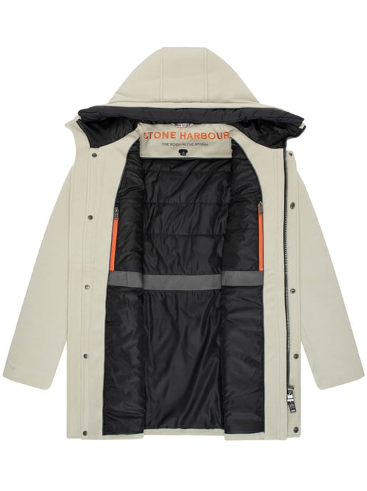 Stone Harbour heren wintermantel Fenroos in wol-look met afneembare capuchonrand - Image 5