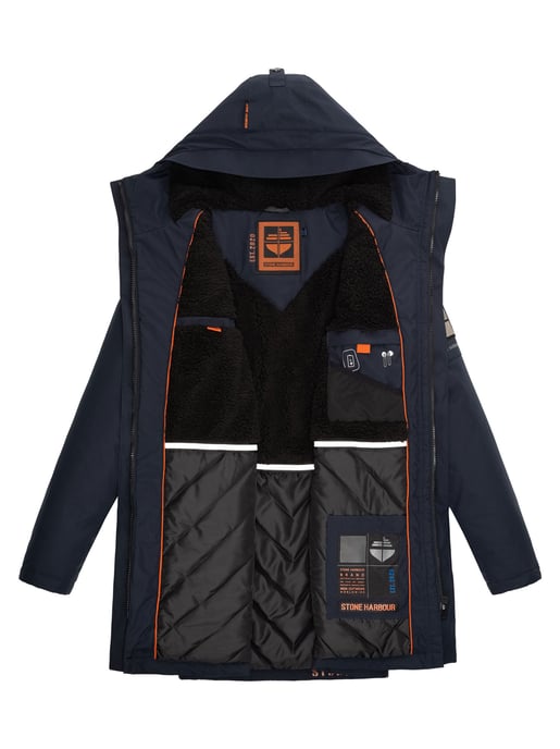 Stone Harbour heren winterjas Ragaan met teddyvoering en capuchon - Image 6