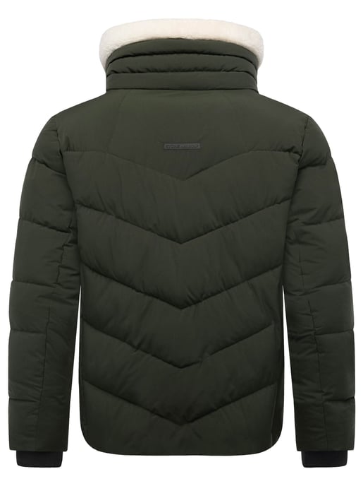 Stone Harbour heren gewatteerde jas Ansello met teddyfleece kraag en fleecevoering - Image 4