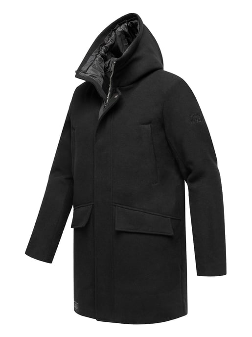 Stone Harbour heren wintermantel Fenroos in wol-look met afneembare capuchonrand - Image 3